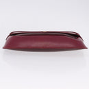 CARTIER Must Line Clutch Bag Leather Bordeaux Gold Auth BA7821-14