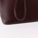 CARTIER Must Line Shoulder Bag Leather Bordeaux Gold Auth BA7822-15