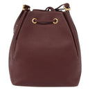 CARTIER Must Line Shoulder Bag Leather Bordeaux Gold Auth BA7822-3