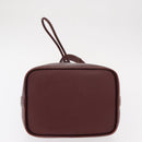 CARTIER Must Line Shoulder Bag Leather Bordeaux Gold Auth BA7822-9