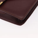 CARTIER Must Line Shoulder Bag Leather Bordeaux Gold Auth BA7823-9