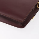 CARTIER Must Line Shoulder Bag Leather Bordeaux Gold Auth BA7823-16
