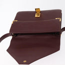 CARTIER Must Line Shoulder Bag Leather Bordeaux Gold Auth BA7823-10