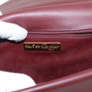 CARTIER Must Line Shoulder Bag Leather Bordeaux Gold Auth BA7823-11