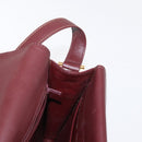 CARTIER Must Line Shoulder Bag Leather Bordeaux Gold Auth BA7823-18