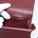 CARTIER Must Line Shoulder Bag Leather Bordeaux Gold Auth BA7823-20