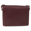 CARTIER Must Line Shoulder Bag Leather Bordeaux Gold Auth BA7823-2