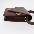 CARTIER Must Line Shoulder Bag Leather Bordeaux Gold Auth BA7823-3