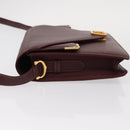 CARTIER Must Line Shoulder Bag Leather Bordeaux Gold Auth BA7823-4