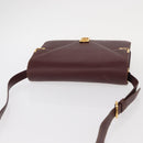 CARTIER Must Line Shoulder Bag Leather Bordeaux Gold Auth BA7823-6