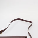 CARTIER Must Line Shoulder Bag Leather Bordeaux Gold Auth BA7823-8