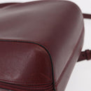 CARTIER Backpack Leather Bordeaux Gold Auth BA7824-12