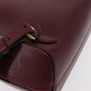 CARTIER Backpack Leather Bordeaux Gold Auth BA7824-14