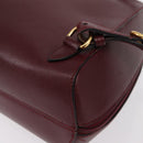 CARTIER Backpack Leather Bordeaux Gold Auth BA7824-15