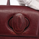 CARTIER Backpack Leather Bordeaux Gold Auth BA7824-16