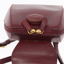 CARTIER Backpack Leather Bordeaux Gold Auth BA7824-17