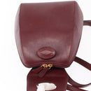 CARTIER Backpack Leather Bordeaux Gold Auth BA7824-18