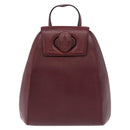 CARTIER Backpack Leather Bordeaux Gold Auth BA7824-2
