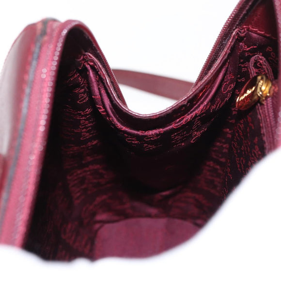 CARTIER Backpack Leather Bordeaux Gold Auth BA7824