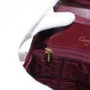 CARTIER Backpack Leather Bordeaux Gold Auth BA7824-23