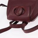 CARTIER Backpack Leather Bordeaux Gold Auth BA7824-6