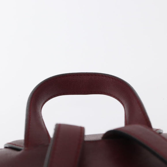 CARTIER Backpack Leather Bordeaux Gold Auth BA7824