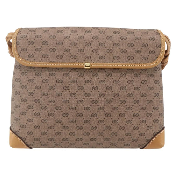GUCCI Micro GG Supreme Shoulder Bag PVC Beige Gold 007 105 5548 Auth BA7825