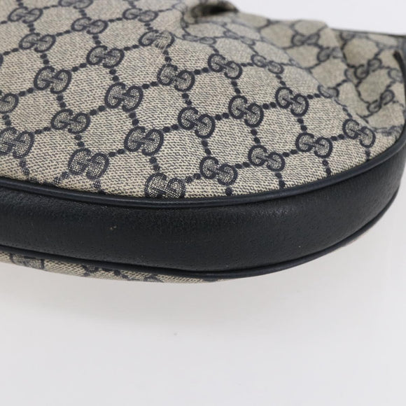 GUCCI GG Supreme Shoulder Bag PVC Navy Gold 41 02 058 Auth BA7826