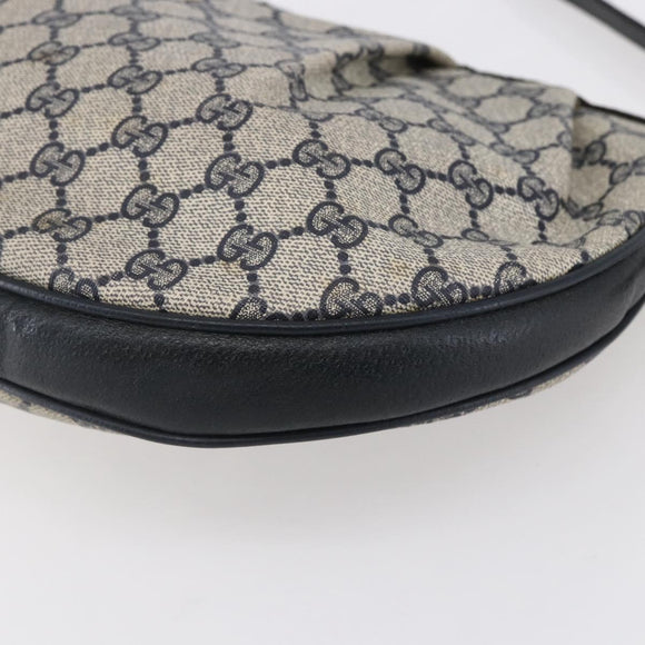 GUCCI GG Supreme Shoulder Bag PVC Navy Gold 41 02 058 Auth BA7826