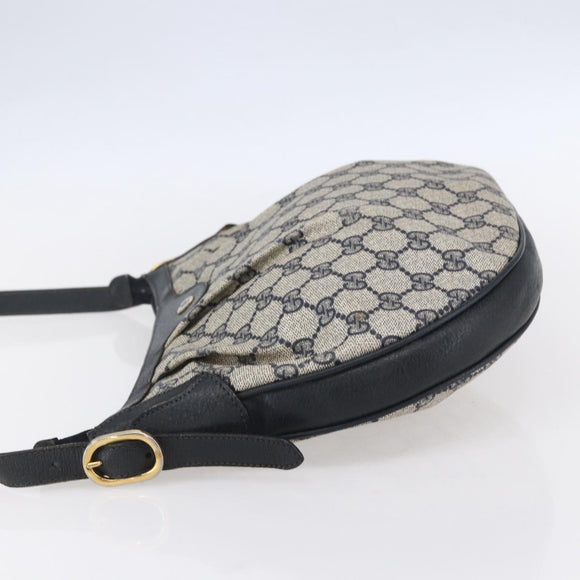 GUCCI GG Supreme Shoulder Bag PVC Navy Gold 41 02 058 Auth BA7826