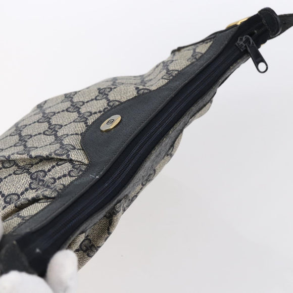 GUCCI GG Supreme Shoulder Bag PVC Navy Gold 41 02 058 Auth BA7826