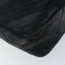 CHANEL Chain Shoulder Bag Lamb Skin Black Gold CC Auth BA7827-17