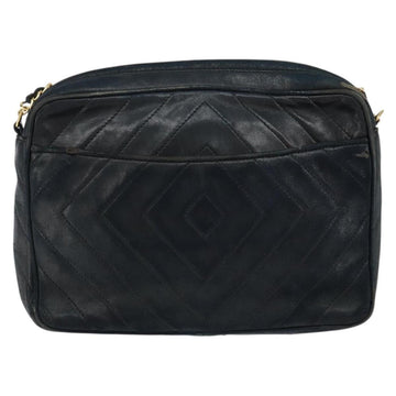 CHANEL Chain Shoulder Bag Lamb Skin Black Gold CC Auth BA7827 - 0