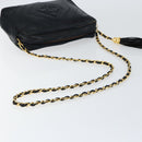 CHANEL Chain Shoulder Bag Lamb Skin Black Gold CC Auth BA7827-7