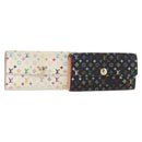 LOUIS VUITTON Monogram Multicolor Wallet 2 Set White Black LV Auth BA7831-1