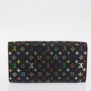 LOUIS VUITTON Monogram Multicolor Wallet 2 Set White Black LV Auth BA7831-12