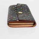 LOUIS VUITTON Monogram Multicolor Wallet 2 Set White Black LV Auth BA7831-13