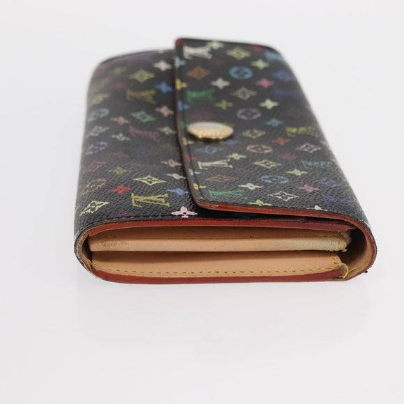 LOUIS VUITTON Monogram Multicolor Wallet 2 Set White Black LV Auth BA7831