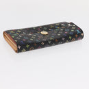 LOUIS VUITTON Monogram Multicolor Wallet 2 Set White Black LV Auth BA7831-14