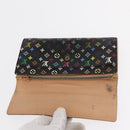 LOUIS VUITTON Monogram Multicolor Wallet 2 Set White Black LV Auth BA7831-17