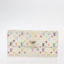 LOUIS VUITTON Monogram Multicolor Wallet 2 Set White Black LV Auth BA7831-2