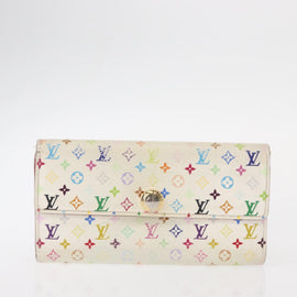 LOUIS VUITTON Monogram Multicolor Wallet 2 Set White Black LV Auth BA7831 - 0