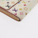 LOUIS VUITTON Monogram Multicolor Wallet 2 Set White Black LV Auth BA7831-8