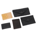 CHANEL Wallet Leather 5 Set Beige Black CC Auth BA7834-1