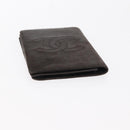 CHANEL Wallet Leather 5 Set Beige Black CC Auth BA7834-18