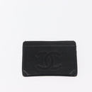 CHANEL Wallet Leather 5 Set Beige Black CC Auth BA7834-21