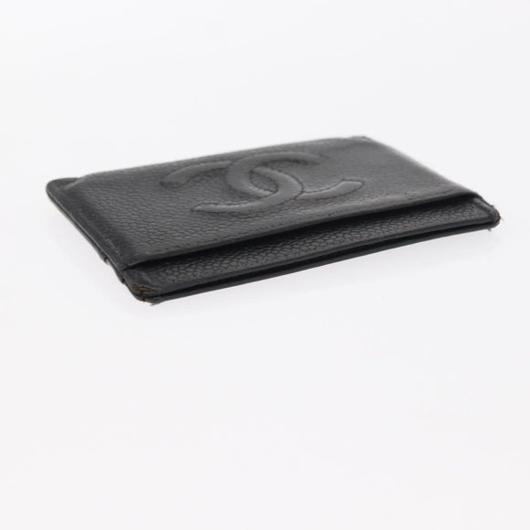 CHANEL Wallet Leather 5 Set Beige Black CC Auth BA7834