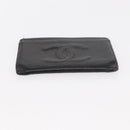 CHANEL Wallet Leather 5 Set Beige Black CC Auth BA7834-25