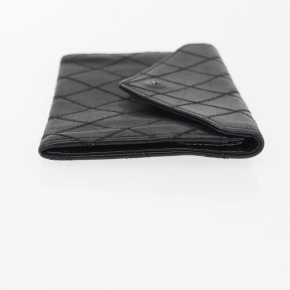 CHANEL Wallet Leather 5 Set Beige Black CC Auth BA7834