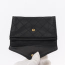 CHANEL Wallet Leather 5 Set Beige Black CC Auth BA7834-32